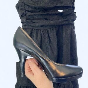 Alfani Black faux leather platform heels 5